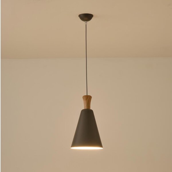 Lustră pe cablu 1xE27/15W/230V gri pr. 20 cm