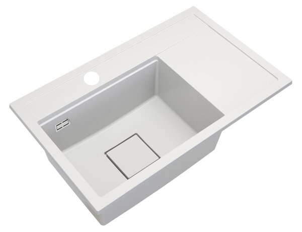 Gamma Quadro 8151, chiuvetă granit cu 1 compartiment 800x500x220 mm, alb, GMA-ZLE000183