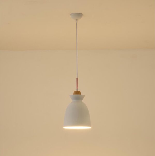 Lustră pe cablu 1xE27/15W/230V alb pr. 28 cm