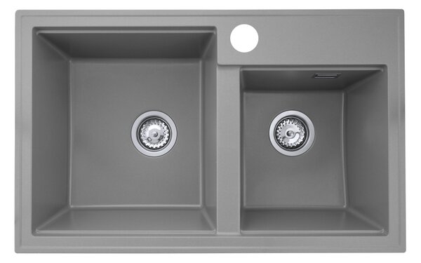 Gamma Modern 8020, chiuvetă granit cu 2 compartimente 795x495x210 mm, gri, GMA-KAT00048