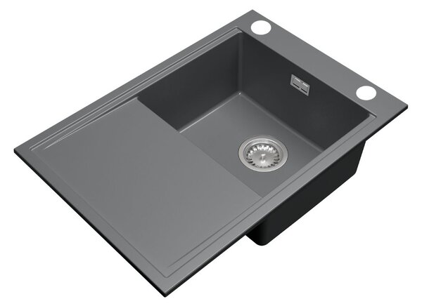 Gamma Design 7050, chiuvetă granit cu 1 compartiment 700x480x205 mm, gri, GMA-ZLE000132