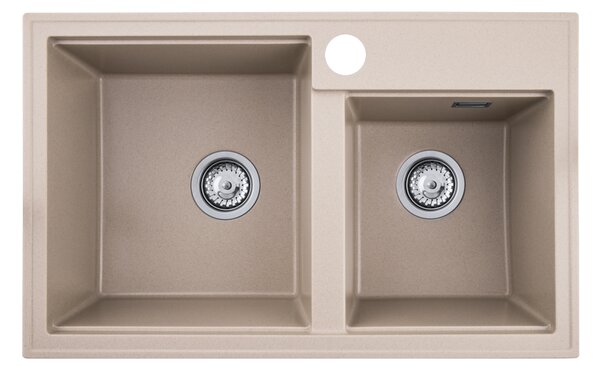 Gamma Modern 8020, chiuveta granit cu 2 compartimente 795x495x210 mm, bej, GMA-KAT00047