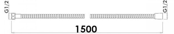 Furtun de duș Erga Snake, neted, 150 cm, anti-răsucire, negru mat, ERG-YKA-BP.SNAKE-BLK