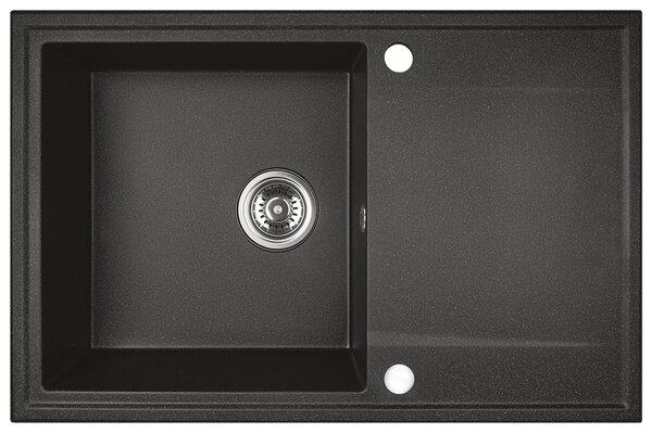 Kuchinox Hunter, chiuvetă granit cu 1 compartiment 670x440x180mm, negru, LAV-SBU_711T