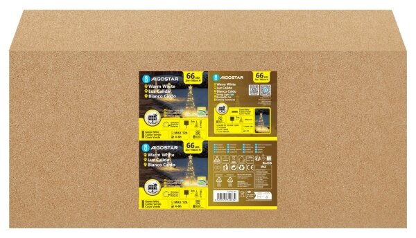 Aigostar - LED decorațiune de Crăciun solară LED/0,59W/3,7V 100 cm IP65 alb cald