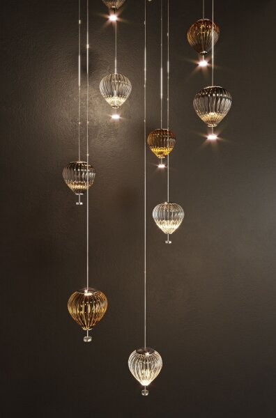 Lustră LED pe cablu MAXLIGHT P0527 PALLONCINI 2xLED/3W/230V d. 12 cm transparent