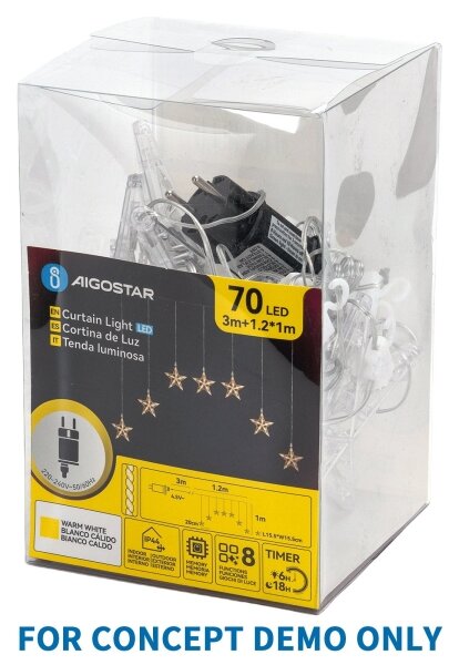 Aigostar - Ghirlandă LED de exterior pentru Crăciun 25xLED/8 funcții 3xAA 2,8m IP44 multicolor