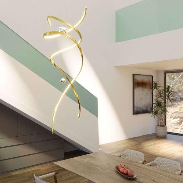 Lustră LED dimabilă pe cablu MAXLIGHT P0427D RITZ LED/100W/230V d. 60 cm CRI 90 auriu