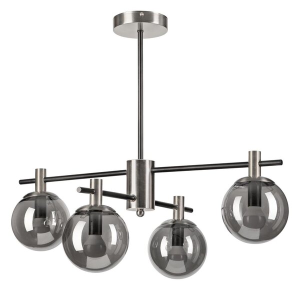 Lustră pe tijă LILOU 4xE14/5W/230V crom mat/fumuriu