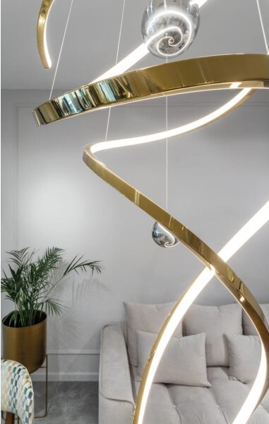 Lustră LED dimabilă pe cablu MAXLIGHT P0483D RITZ LED/100W/230V d. 60 cm CRI 90 alamă