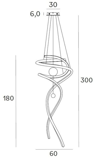 Lustră LED dimabilă pe cablu MAXLIGHT P0482D RITZ LED/100W/230V d. 60 cm CRI 90 crom lucios