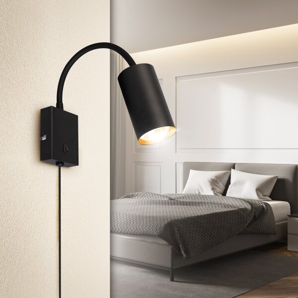 Lampă flexibilă de perete Brilagi SELE 1xGU10/30W/230V negru/auriu