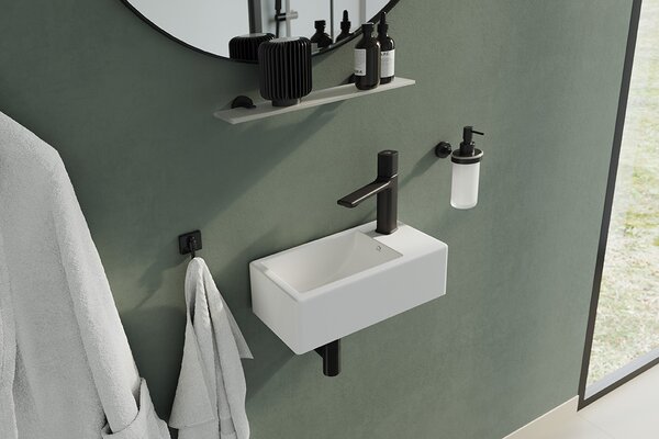 Laveo Kvadrato, chiuveta ceramica 355x210x130 mm, alb lucios, LAV-VUK_6135