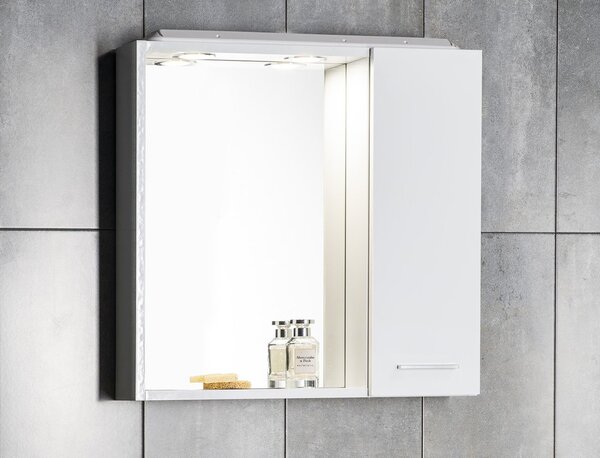 Aqualine Aqualine, bucătărie ZOJA/KERAMIA FRESH STRIP cu iluminare LED, 70x60x14cm, stejar platinat, 45029S