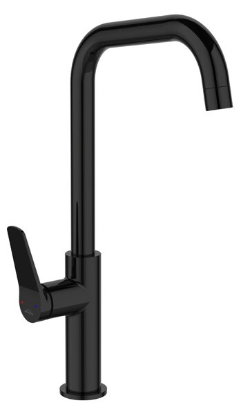 Invena Alonia, baterie chiuvetă înaltă h-373, negru lucios, INV-BZ-70-004-V
