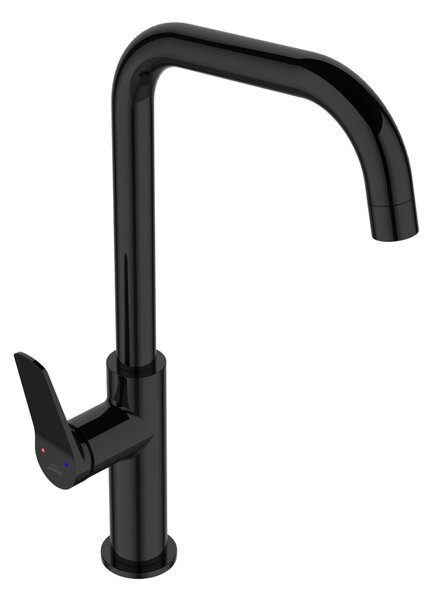 Invena Alonia, baterie chiuvetă înaltă h-373, negru lucios, INV-BZ-70-004-V