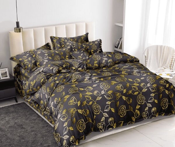 Lenjerie de pat din microfibra GOLDURA gri inchis Dimensiune lenjerie de pat: 70 x 80 cm | 140 x 200 cm