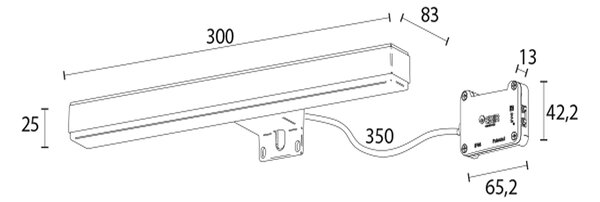 Sapho Sapho, lampă LED VERONICA 2, 8 W, 300x25x83 mm, IP44, crom, E26698CI