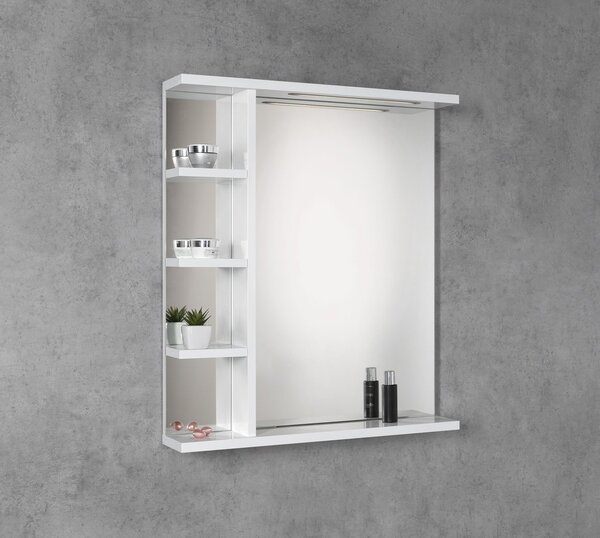 Aqualine Aqualine, oglindă KORIN STRIP cu iluminare LED și rafturi 60x70x12cm, KO370S