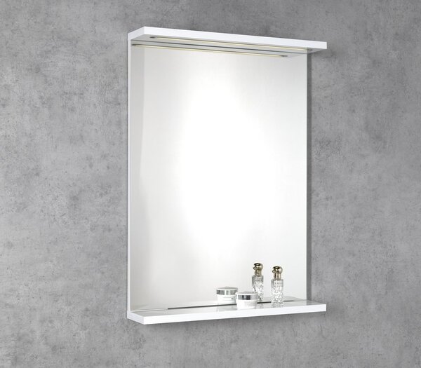 Aqualine Aqualine, oglindă KORIN STRIP cu iluminare LED și rafturi 60x70x12cm, KO370S