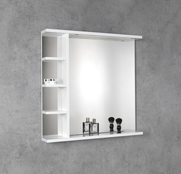 Aqualine Aqualine, oglindă KORIN STRIP cu iluminare LED și rafturi 70x70x12cm, KO360S
