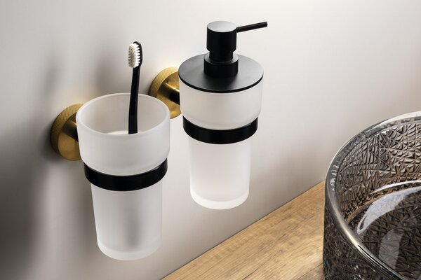 Sapho Sapho, sticlă LARISSA, sticlă cu lapte, negru/auriu mat, WS004BG