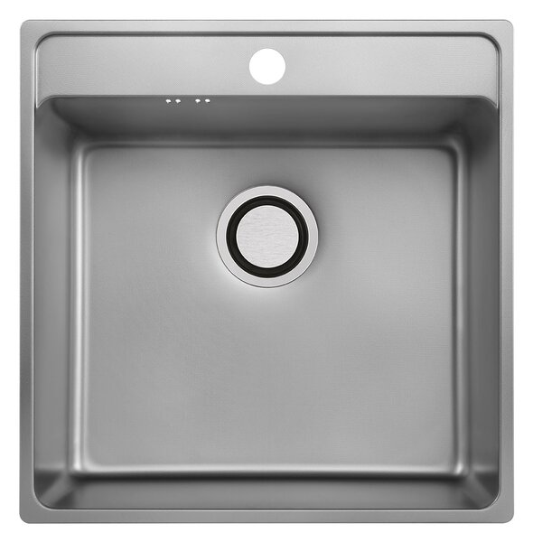 Laveo Besos, chiuvetă din oțel inoxidabil cu 1 compartiment 480x490x210 mm, structură suprafață in, oțel periat, LAV-SLB_310T