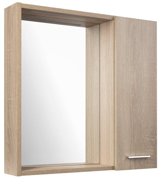 Aqualine Aqualine, bucătărie ZOJA/KERAMIA FRESH STRIP cu iluminare LED, 60x60x14cm, dreapta, stejar platinat, 45028S