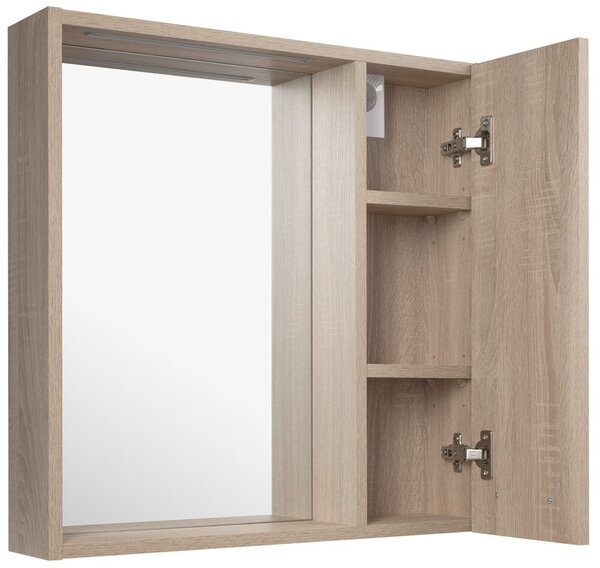 Aqualine Aqualine, bucătărie ZOJA/KERAMIA FRESH STRIP cu iluminare LED, 60x60x14cm, dreapta, stejar platinat, 45028S