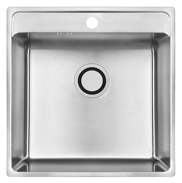 Laveo Besos, chiuvetă din oțel inoxidabil cu 1 compartiment 480x490x210 mm, oțel periat, LAV-SLB_010T