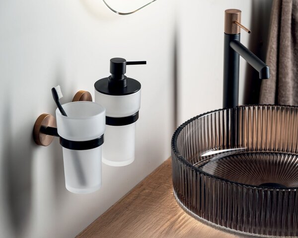 Sapho Sapho, sticlă LARISSA, sticlă cu lapte, negru/auriu mat, WS004BG