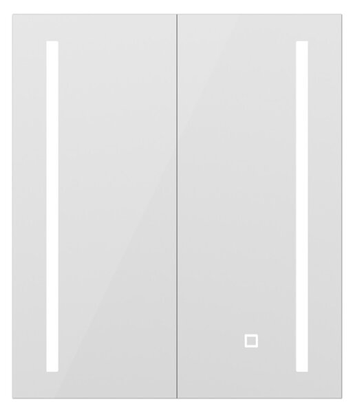 Erga Hana, bucătărie cu oglinzi și iluminare LED 60x70cm cu sertar integrat, alb, ERG-V05-HANA-6070-WH