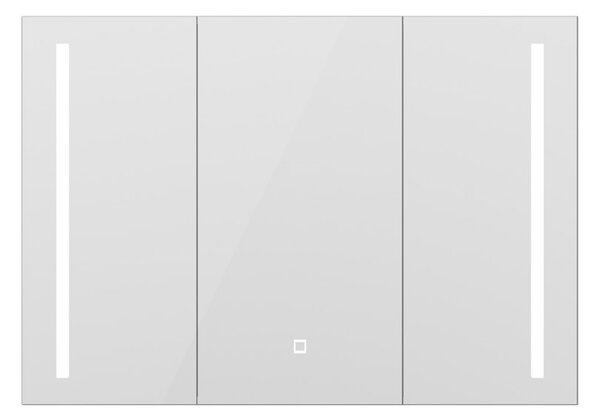 Erga Hana, bucătărie cu oglinzi și iluminare LED 100x70cm cu sertar integrat, alb, ERG-V05-HANA-1070-WH