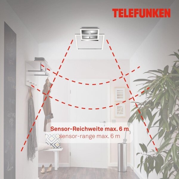 Plafonieră LED cu senzor Telefunken 318608TF FRAME LED/17W/230V 3000K