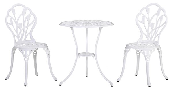 Outsunny Set de Gradina 3 Piese din Aluminiu cu 2 Scaune