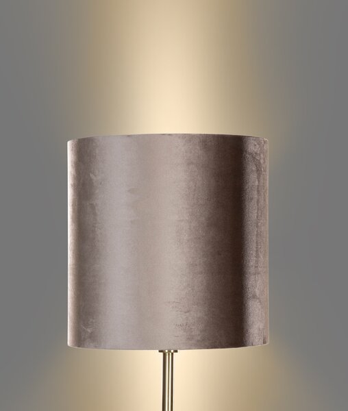 Lampă de podea din alamă cu abajur de catifea gri-maroniu 50cm - Simplo