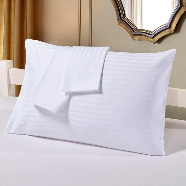 Lenjerie de Pat Damasc Hotelier 100% Bumbac – 4 Piese Clasic Alb