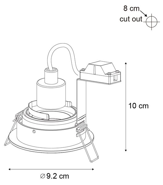 Spot modern integrat, metal gri-antracit, GU10, rotund, 50 mm, orientabil - Chuck
