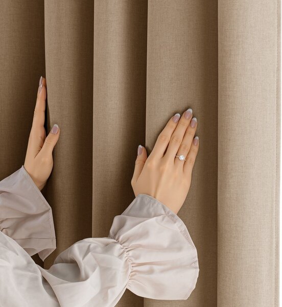 Draperie bej dimout (semi-opacă) 140x250 cm Calisto – Filumi
