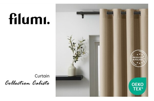 Draperie bej dimout (semi-opacă) 140x250 cm Calisto – Filumi