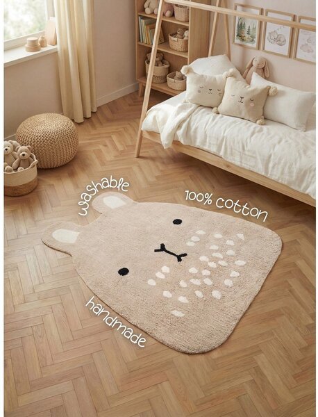 Covor pentru copii bej lavabil/țesut manual din bumbac 120x152 cm Snuggle Pucki – Hanse Home