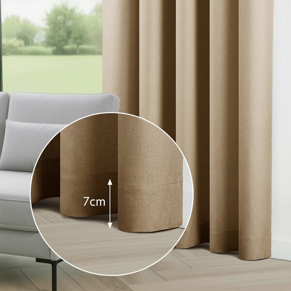 Draperie bej dimout (semi-opacă) 140x250 cm Calisto – Filumi