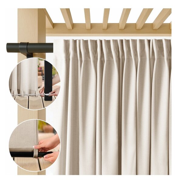 Draperie crem dimout (semi-opacă)/pentru exterior 155x250 cm Calisto – Filumi