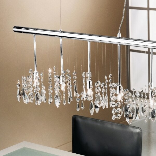 Lustră de cristal pe cablu Kolarz 104.87.5 STRETTA 7xG9/40W/230V crom lucios