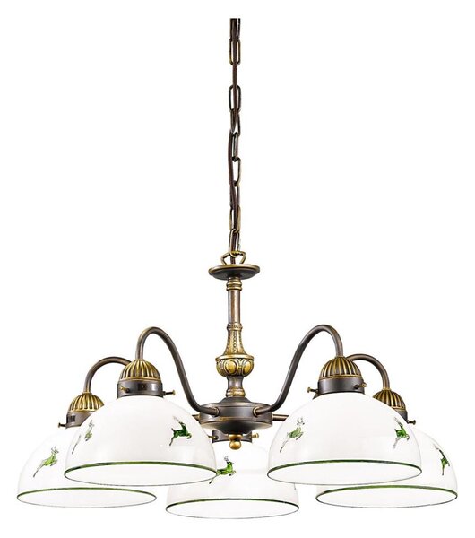 Lustră pe lanț Kolarz 731.85.100 NONNA 5xE27/75W/230V verde