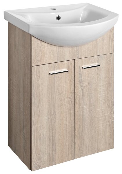 Aqualine Sapho, dulap lavoar ZOJA 50,5x74x30cm, stejar platinat, 51057