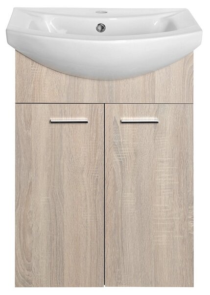 Aqualine Sapho, dulap lavoar ZOJA 50,5x74x30cm, stejar platinat, 51057