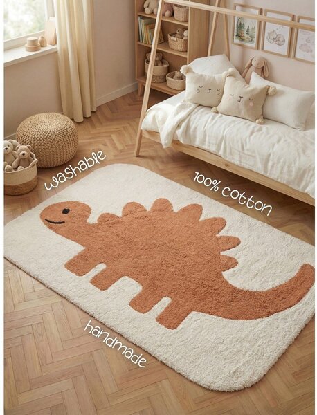 Covor pentru copii portocaliu/crem lavabil/țesut manual din bumbac 140x200 cm Snuggle Doro – Hanse Home