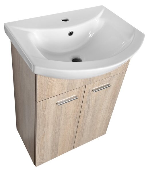 Aqualine Sapho, dulap lavoar ZOJA 50,5x74x30cm, stejar platinat, 51057