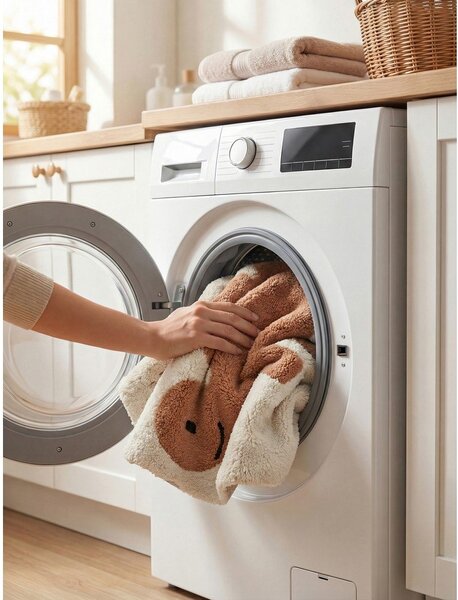 Covor pentru copii portocaliu/crem lavabil/țesut manual din bumbac 140x200 cm Snuggle Doro – Hanse Home